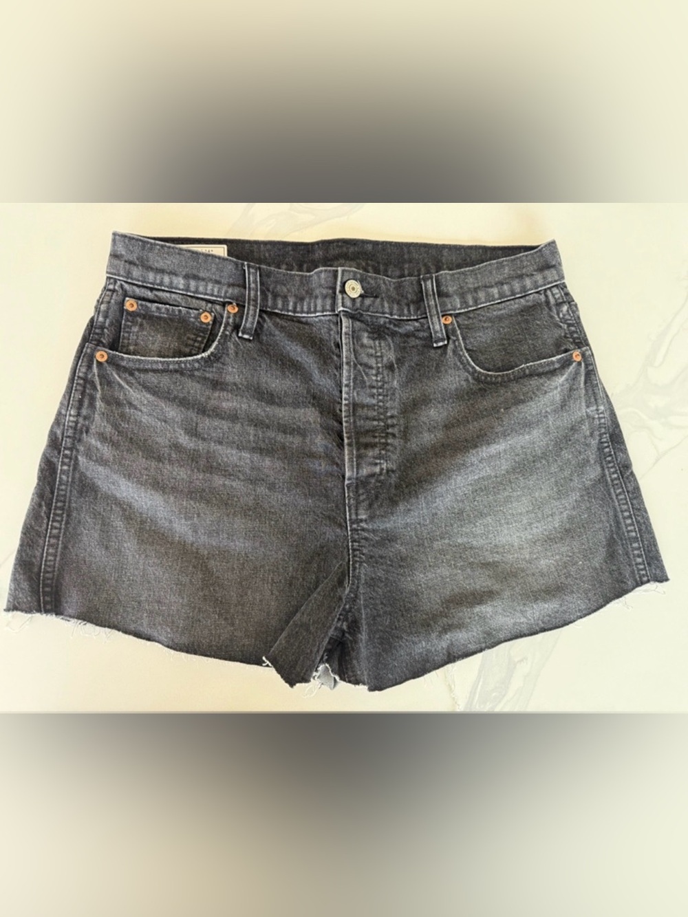 GAP NWOT Charcoal Cheeky Denim Shorts Sky High 32 | 14R